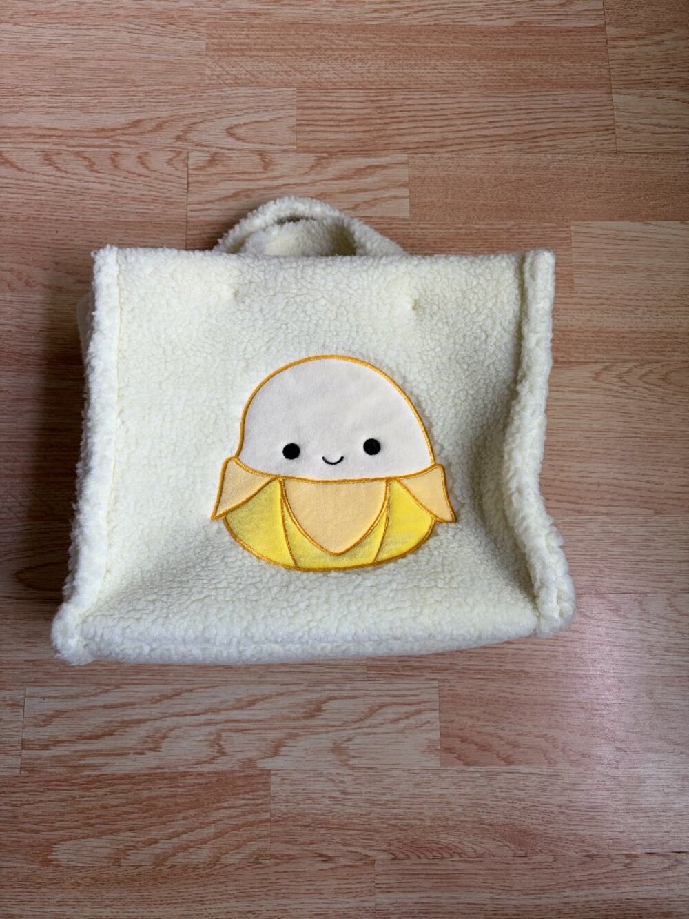 Squishmallows Junie the Banana Sherpa Tote Bag Purse